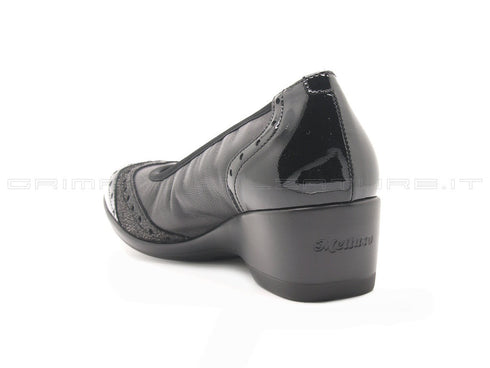 Melluso lady decoltè con zeppa donna nero